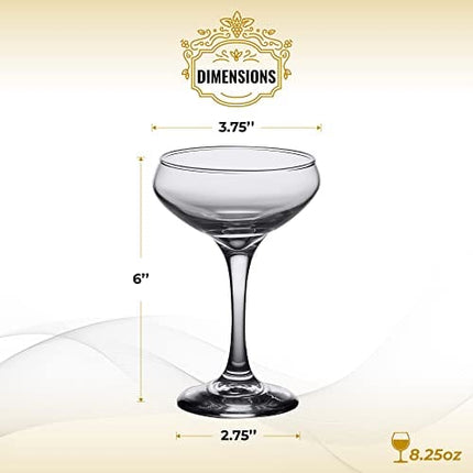 HISTORY COMPANY The Old Ritz Paris Cocktail Coupe Glass 2-Piece Set (Gift Box Collection)