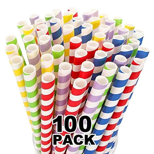 Neon Plastic Flexible Drinking Straws, Disposable Individually Wrapped (7.75 in, 500 Pieces)