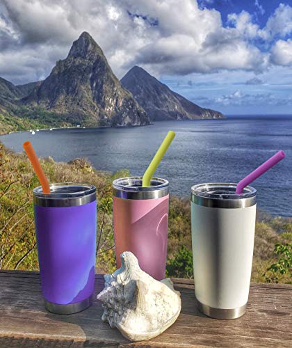 Clear Reusable Hard Plastic Straws for Yeti/Rtic Tumblers. Tall