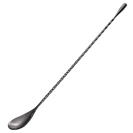 Hiware 12 Inches Stainless Steel Mixing Spoons, Spiral Pattern Bar Cocktail Shaker Spoon, Black