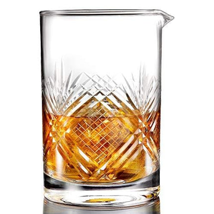 Hiware Professional Cocktail Mixing Glass - Thick Bottom Seamless Crystal Mixing Glass 24oz (700ml), Home Bar Kit