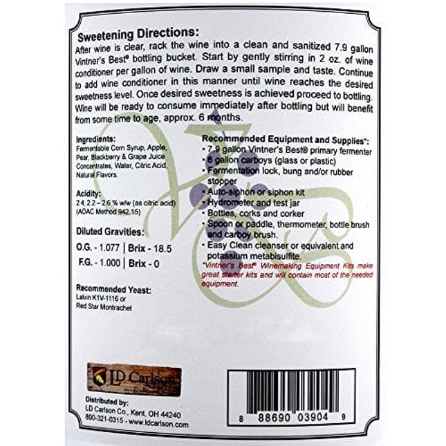 Vintners Best Fruit Wine Base Jug - Blackberry