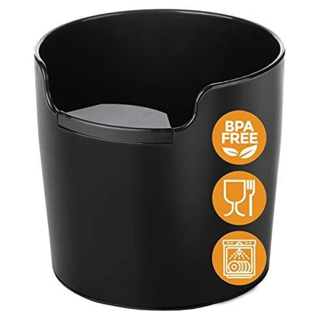 NEW: Homeffect Knock Box with Improved Handling - Innovative Barista Tool - Black - Professional Coffee and Espresso Accessories for Home