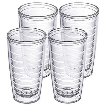 4-pack Insulated Tumblers 16 Ounce - Drinking Glasses Made in USA - Clear (16oz Insulated Cups)