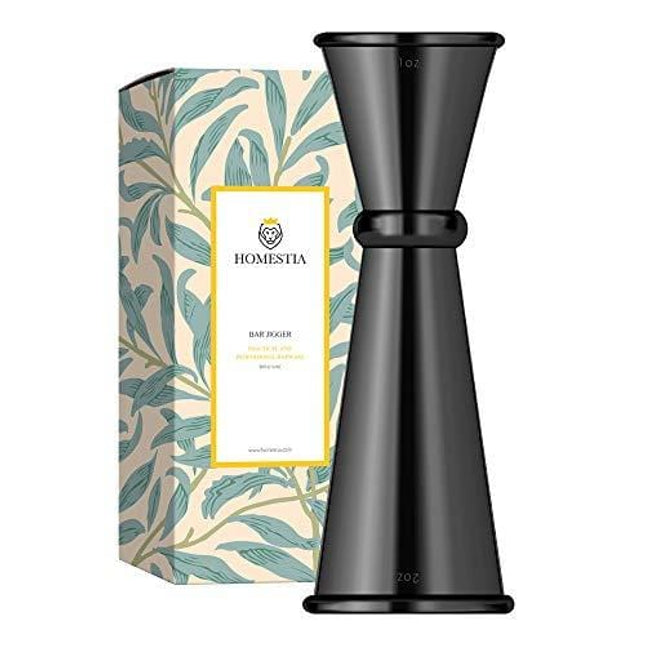Double Cocktail Jigger Japanese Jigger Stainless Steel Bar Measuring Jigger 1 & 2 oz by Homestia, Black