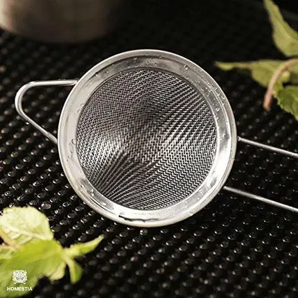 Fine Mesh Sieve Strainer Stainless Steel Cocktail Strainer Food Strainers Tea Strainer Coffee Strainer with Long Handle for Double Straining Utensil 3.3 inch by Homestia