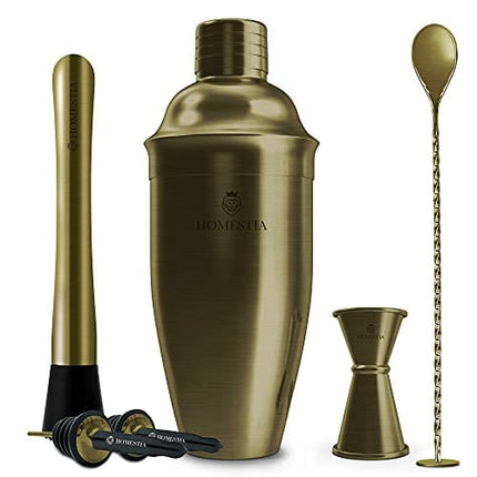 6 Pcs Bronze Cocktail Shaker Set