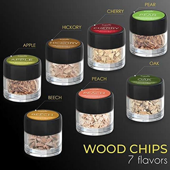 Smoking Gun Wood Smoke Infuser - Extended Kit, 14 PCS, Smoker Machine with Accessories and Wood Chips - Cold Smoke for Food and Drinks - Gift for Man