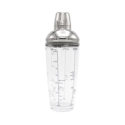 Houdini 24oz Glass Cocktail Shaker, Includes Six Recipes