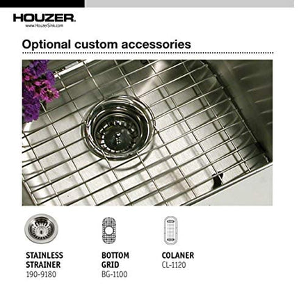 Houzer CS-1105-1 Club Series Undermount Stainless Steel Compact Bar/Prep Sink
