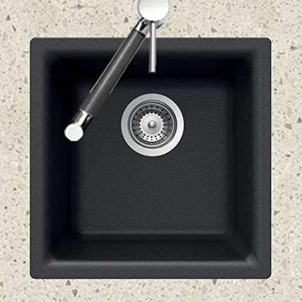 HOUZER E-100 MIDNITE Quartztone Sink, Black