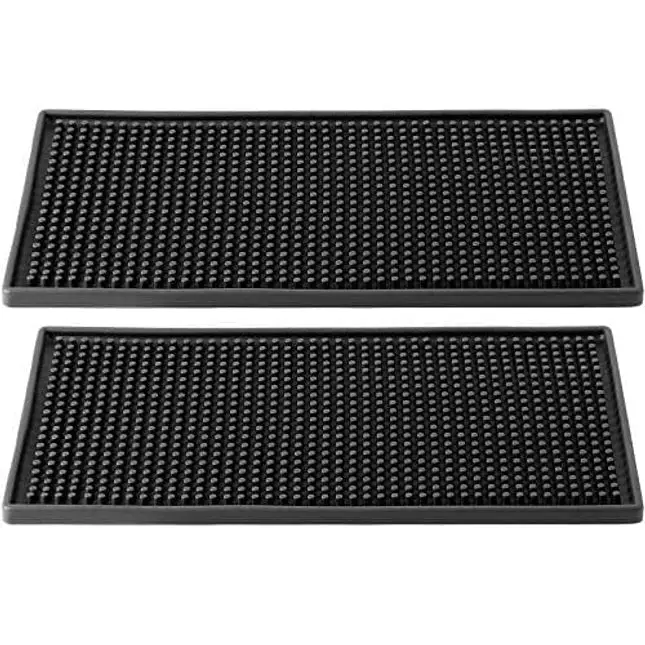 Bar Lux Black Rubber Service Bar Spill Mat - Non-Slip - 17 3/4 x 11 3/4 -  1 count box