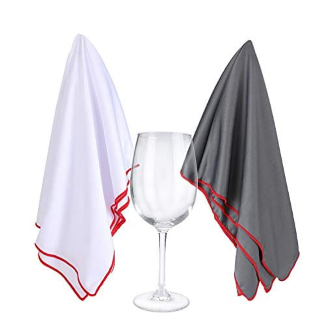 HQMaster Large Microfiber Polishing Cloths Polished Cleaning Towel, Streak Free Lint Free Shine for Wine Glasses Stemware Kitchenware
