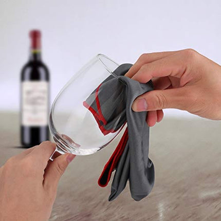 HQMaster Large Microfiber Polishing Cloths Polished Cleaning Towel, Streak Free Lint Free Shine for Wine Glasses Stemware Kitchenware