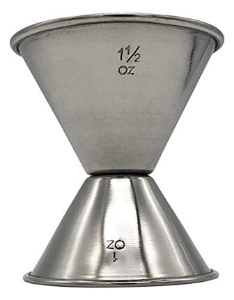 Hudson & Lane Stainless Steel Cocktail Barware Double Measuring Jigger 1 oz x 1.5 oz