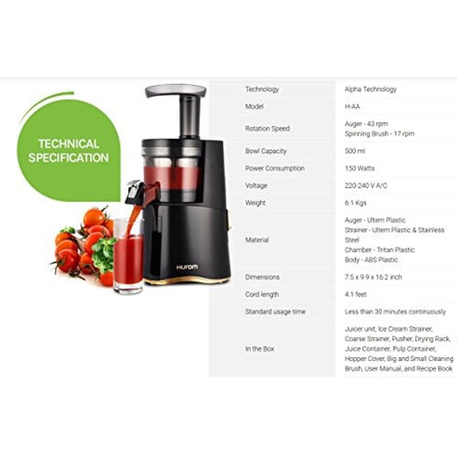 Hurom H-AA Slow Juicer, Rose Gold