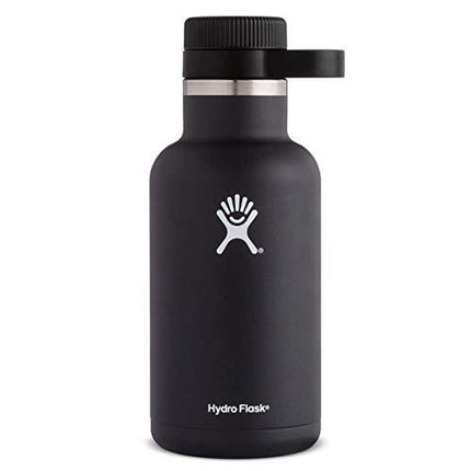 Hydro Flask Insulated Stainless Steel Wide Mouth Water Bottle and Beer Growler, 64-Ounce, Black