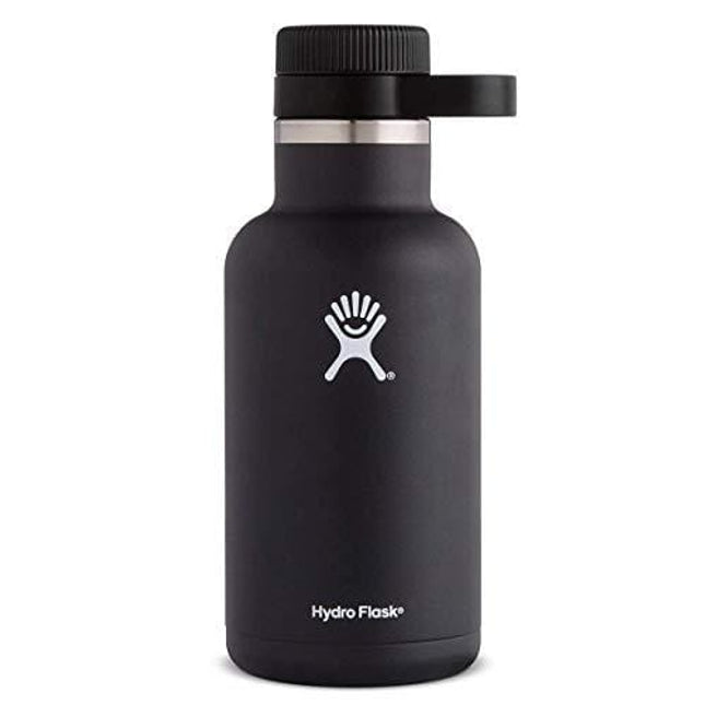 Hydro Flask Insulated Stainless Steel Wide Mouth Water Bottle and Beer Growler, 64-Ounce, Black