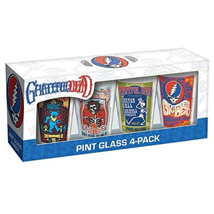 ICUP Grateful Dead Poster Pint Glass (4 Pack), Clear