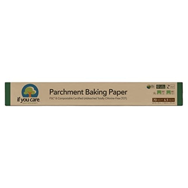 If You Care Parchment Baking Paper 70 Sq Ft Roll, Unbleached, Chlorine Free, Greaseproof, Silicone Coated, Standard Size, Fits 13 Inch Pans