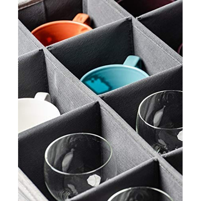 In This Space Twill 12-Section Hard-Shell(tm) for Stemware, Wine glass, Goblet and Odd-shape China Plates