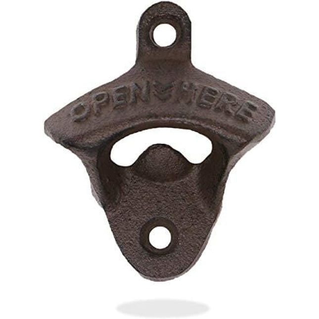 Wall Mounted Bottle Opener Rustic Farmhouse Cast Iron with Screws by iPihsius - 1 pack (Rust-1 pack)