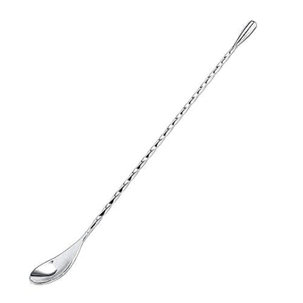 Cocktail Spoons,12 Inches Stainless Steel Bar Spoon,Stirring Spoons, Spiral Pattern Bar Spoon, Long Handle Spoon Cocktail Spoon Pitcher Spoon for Layering Blending Stirring all Liquids (1 Piece)