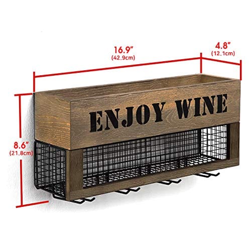 J JACKCUBE DESIGN Wine Rack Wall Mounted Wine Decor, 5 Wine Bottle Sto ...
