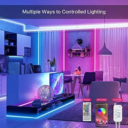Jadisi Led Lights for Bedroom 100ft (2 Rolls of 50ft) Smart Led Strip Lights with Remote and App Control, Music Sync Color Changing Led Light Strip for Party, Home Decoration