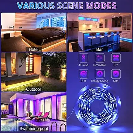 Jadisi Led Lights for Bedroom 100ft (2 Rolls of 50ft) Smart Led Strip Lights with Remote and App Control, Music Sync Color Changing Led Light Strip for Party, Home Decoration
