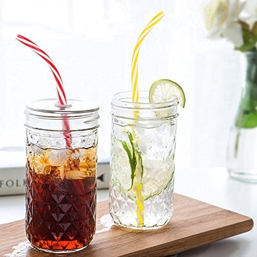 33 Pieces Reusable Plastic Straws Fit for Mason Jars Tumblers 9 Inches  Transp