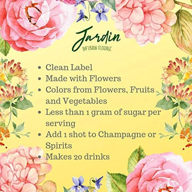 JARDIN PREMIUM 3 Pack Sugar Free Cocktail Mixers - Aromatic Spirit Enhancer for Cocktails and Mocktails - Rose, Honeysuckle, & Lavender Syrup for Coffee, Mimosas, Lemonade, & Spritzers (6.76 Fl Oz)