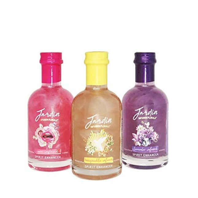 JARDIN PREMIUM 3 Pack Sugar Free Cocktail Mixers - Aromatic Spirit Enhancer for Cocktails and Mocktails - Rose, Honeysuckle, & Lavender Syrup for Coffee, Mimosas, Lemonade, & Spritzers (6.76 Fl Oz)