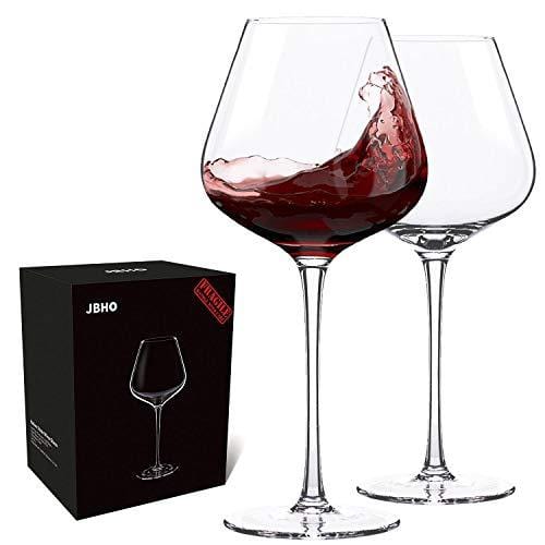 WHOLE HOUSEWARES Wine Glasses Set of 4 - Hand Blown Italian Style Crystal  Clear Glass with Stem - Lead-Free Premium Glasses as Gift Sets - 29 oz Red Wine  Glasses and Champagne
