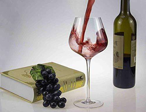 JBHO Hand Blown Italian Style Crystal Burgundy Wine Glasses - Lead