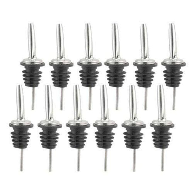 JBtek (12 Pack) Stainless Steel Classic Bottle Pourers w/Tapered Spout