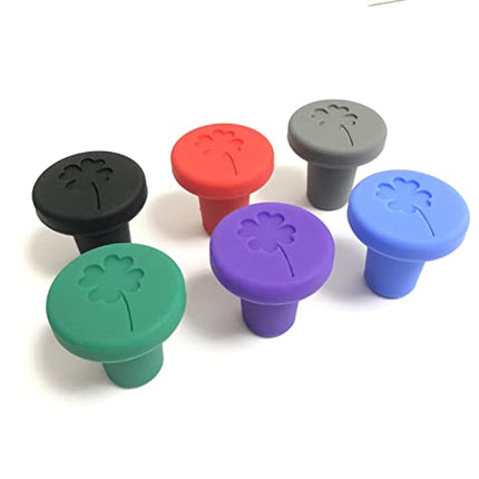Silicone Wine Stoppers, JCSMARTEC Lucky Clover Design Set of 6 Beer Bottle Cover Caps Saver Sealer, Keep Fresh Tools for Wine Bottles Perfect Gifts for Friends (6)