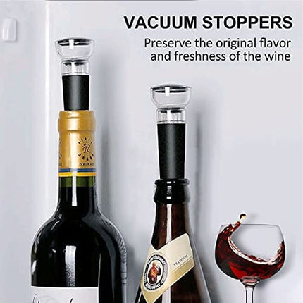 Electric Wine Bottle Opener Set, JEEDOVIA Cordless Electric Corkscrew Automatic Wine Opener with Foil Cutter,Wine Pourer, Vacuum Wine Stoppers, Wine Bottle Openers with Accessories for Kitchen Home