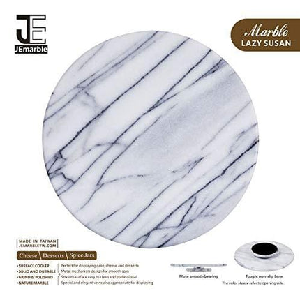 JEmarble Lazy Susan 12 inch Turntable with Aluminum Alloy Bearing, Smooth/Silent/Durable(White)(Premium Quality)