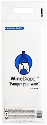 Wine Diaper - Reusable, Protective and Absorbent Wine Bottle Bags for Travel (3 pack) Made in the USA