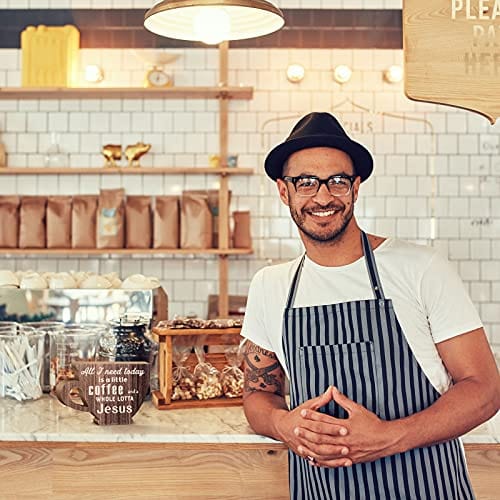 Targa In Latta Umoristica “Coffee & Jesus” – Decorazione Da Parete 20x30 Cm Per Cucina E Bar