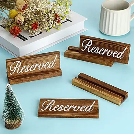 Jetec 12 Pieces Wooden Reserved Signs for Tables Rustic Style Wood Sign Wedding Seating Signs for Wedding Restaurant Receptions Supplies