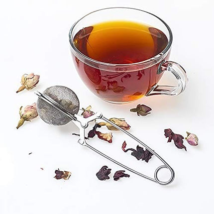 Snap Ball Tea Strainer, JEXCULL 3 Pack Premium Stainless Steel Tea Strainer with Handle for Loose Leaf Tea Fine Mesh Tea Balls Filter Infusers (Normal)