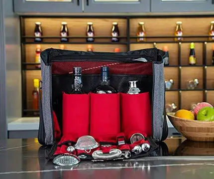 Jillmo Cocktail Shaker Set, 14-Piece Bartender Kit with Waterproof Bartender Travel Bag