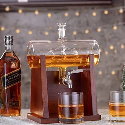 Jillmo Whiskey Decanter Set, 1250ml Whiskey Decanter with 2 Whiskey Glasses