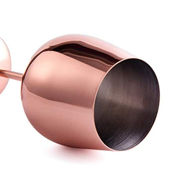 JILLMO Wine Glass, 18 oz Copper Wine Glasses, Set of 2