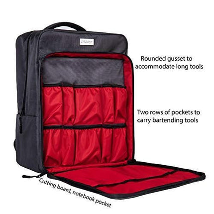 Professional Waterproof Bartender Travel Bag Bar Wine Carrier Set Bag for Travelling Camping-Grey(Bag only)