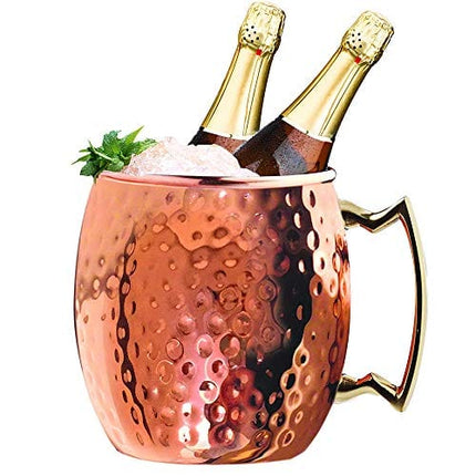 Jolitac Copper Ice Bucket 5 Quart Party Bucket Drinks Cooler with Carry Handle for Wine Champagne Beer 5L Rose Gold
