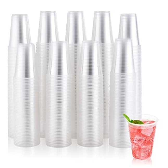 600 Pack 9Oz Clear Plastic Cups,9 Ounce Disposable Cups, Cold Party Drinking Cups for Party, Picnic, BBQ, Travel, and Events