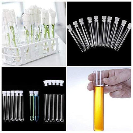 Joyclub 12x100mm Clear Plastic Test Tubes with Caps for Scientific Experiments, Halloween, Christamas, Scientific Themed Kids Birthday Party Supplies, Decorate The House, Candy Storage(50 Pack)